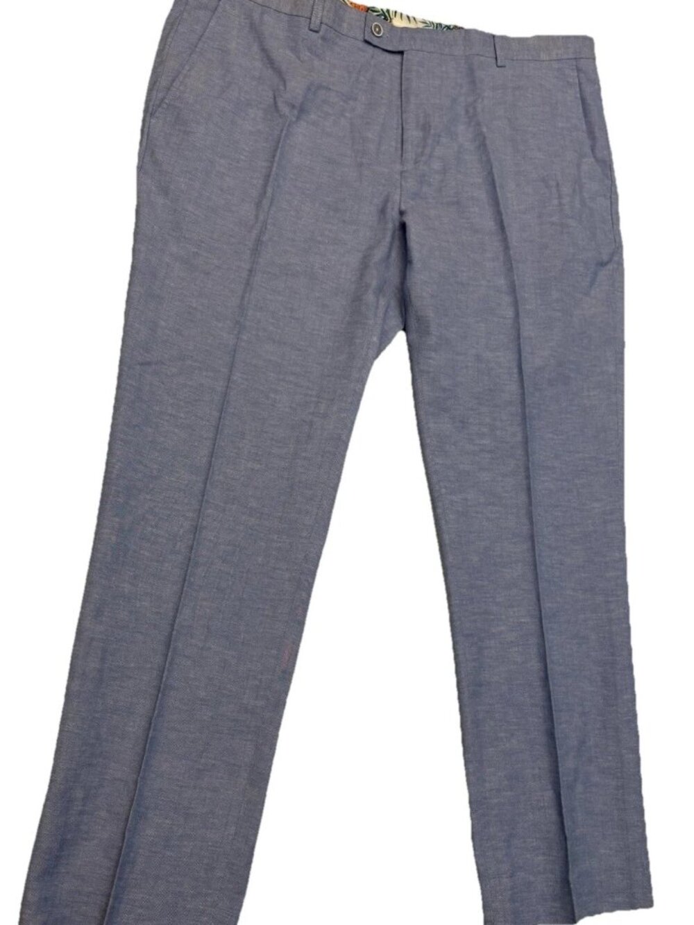 Paisley & Gray Men Pants Baby Blue Slim Fit Suit Separate Linen Mix W40"x L32"